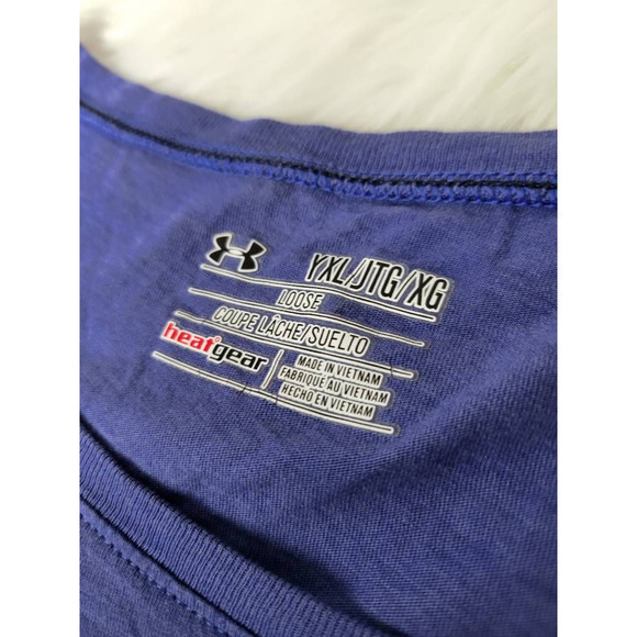 Under Armour Girls T-Shirt Purple Short Sleeve Scoop Neck Pocket Activewear XL - Picture 4 of 4